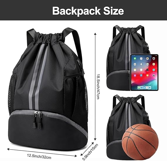Zaleon Premium Waterproof Sports Drawstring Backpack