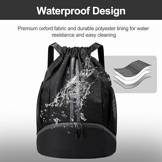Zaleon Premium Waterproof Sports Drawstring Backpack